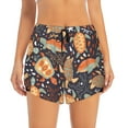 thumbnail image 2 of Balery Turtles and Sea Plants Pantalones cortos deportivos para mujer con forro y dos bolsillos, elásticos, para entrenamiento, gimnasio, yoga-Large, 2 of 7