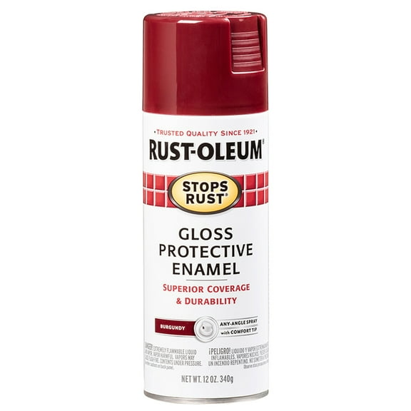 24-Pack of 12 oz Rust-Oleum Brands 7768830 Burgundy Stops Rust Protective Enamel Spray Paint, Gloss
