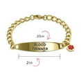 thumbnail image 5 of Bling Jewelry Womens Blood Thinner Medical ID Cuban Link Chain Bracelet Gold Plated Steel 7.5 Inch, 5 of 5