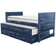 thumbnail image 4 of Bedz King Twin Captains Bed with Trundle and 3 Built in Drawers, Weathered Blue, 4 of 6