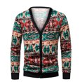 thumbnail image 1 of Men's V Neck Sweaters Fashion Pattern Kitted Buton Up Cardigans Comfy Warm Casual Knit Sweater Outwear Coats, 1 of 5