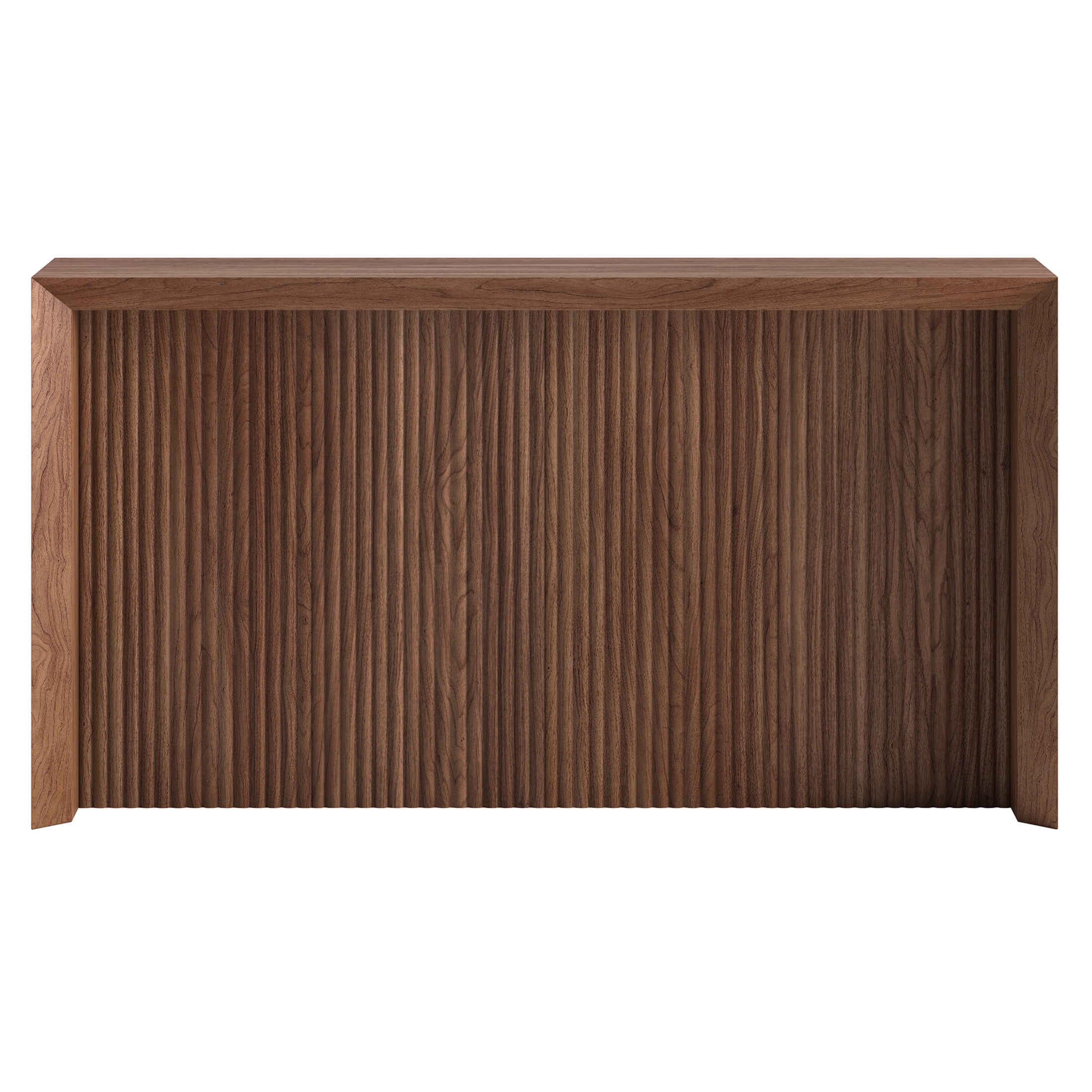 Evelyn&Zoe Modern/Contemporary 56" Wide Satin Walnut Console Table