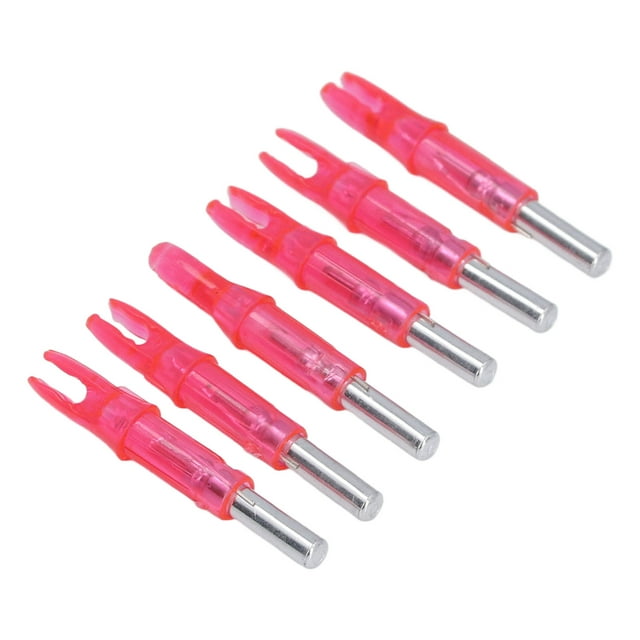 6Pcs Lighted Arrows Nocks High Visibility High Light Transmittance Waterproof 6.2mm LED Lighted Nocks for Archery Hunting