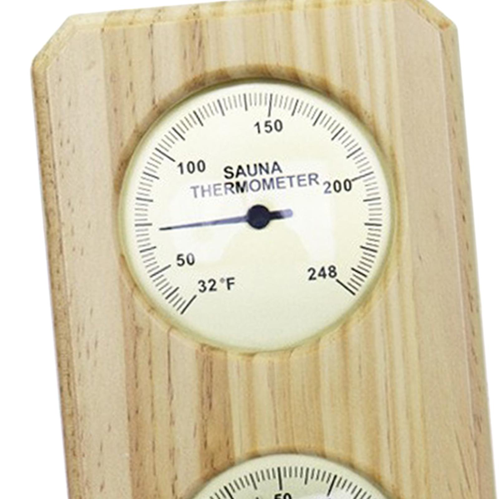 MAGIDEAL Sauna Hygrothermograph Wooden Thermometer Hygrometer for Hotel Indoor Office