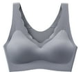 thumbnail image 4 of PEASKJP Bralettes for Women Full Figure Wireless Padded Stretch BraLift T-Shirt Bra Grey XL, 4 of 5