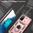 thumbnail image 4 of for Samsung Galaxy S20 FE Case with HD Screen Protector, Build in Ring Stand [Military Grade] Protective Case for Galaxy S20 FE 5G Case,Rose Gold, 4 of 13