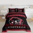 thumbnail image 2 of Homewish Rugby Helmet Print Bedding Comforter Set for Boys, Black Crismon Football Soccer Twin Comforter Sets, Sports Theme Reversible Bedding Set, Breathable Home Decor, 2 Pieces, 2 of 8