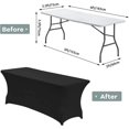 thumbnail image 2 of 6ft Spandex Fitted Tablecover, Washable Rectangular Stretch Trestle Table Cloth for Banquet, Wedding Party Holiday Event, 2 of 5