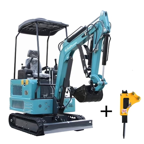 DigMaster 1.8 Ton Mini Excavator Kubota Diesel Engine 2800LBS Dig Force for Home Garden Digging Trenches Landscaping & Construction EPA Certified
