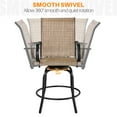 thumbnail image 3 of Yaheetech 2-Piece Patio Swivel Texteline Bistro Chairs with High Back, Black/Brown, 3 of 8