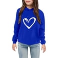 thumbnail image 2 of Byoo Minimal Graphic Hoody Sweatshirt for Big Girls Long Sleeve Front Printed Hoodies School Daily Pullovers,Blue, 2 of 3