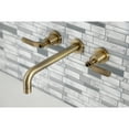 thumbnail image 2 of Kingston Brass KS8023KL Whitaker Two-Handle 3-Hole Wall Mount Roman Tub Faucet in Antique Brass, 2 of 7