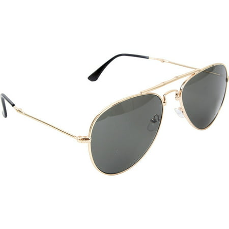 Gold - Military GI Style Folding Pilots Aviator Sunglasses with Case - Smoke (Best Ballistic Military Sunglasses)