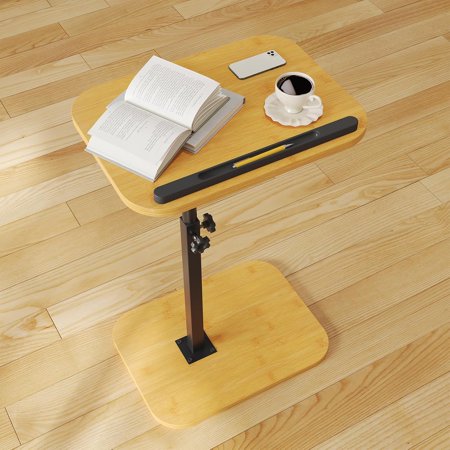 Sofa Couch Arm Table Tv Tray Small Bed Stand C Shaped Side End Tables for Living Room Bedroom Bedside Rustic