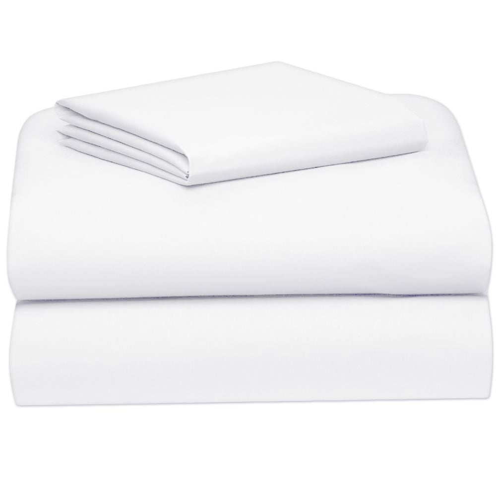 College Dorm Sheet Set in White, Twin XL Size, Solid White, Soft ...