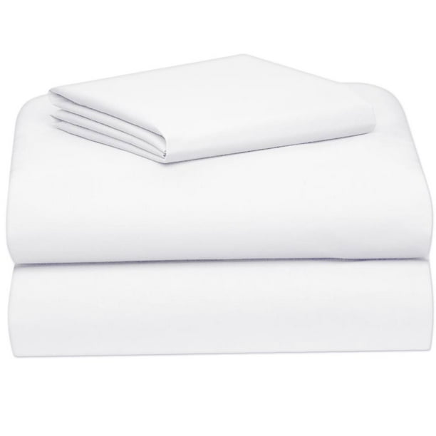 College Dorm Sheet Set in White, Twin XL Size, Solid White, Soft
