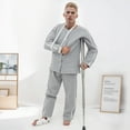 Men's Spring and Autumn easy to put on and take off hospital gowns leg
