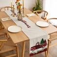 thumbnail image 3 of Red Plaid Christmas Table Runner 36 Inches Long Farmhouse Dress Scarves, Truck Xmas Tree Vintage Winter Rustic Dining Tablerunner for Coffee Table/Kitchen Island/Party Décor, Small 13" x 36", 3 of 8