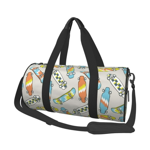 Naloa Skateboard Print Gym Bag for Women & Men,Sports Travel Duffel Bag,Carry On Weekender Bag for Airplane,Workout Overnight Backpack for Travel