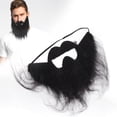 thumbnail image 4 of Disfraz De Barba Negra, Barbas Falsas Para Hombres, Barbas Falsas Negras, Vello Facial Falso, Bigotes Falsos, Franela Para Fiestas, Teatro, Cosplay, 4 of 7