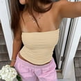 thumbnail image 2 of Horkkom Strapless Tops for Women Summer Backless Striped Print Tube Tops Going Out Bandeau Tops M, Gifts for Women, 2 of 10