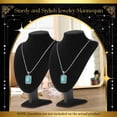 thumbnail image 2 of Flexzion 6 Pack Modern Black Velvet Rectangular Necklace Display Stand - 11 Inch Jewelry Stand for Home, Boutique & Trade Shows - Holds Necklaces Up to 22 Inches, 2 of 9