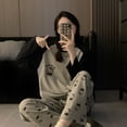 thumbnail image 3 of Pijamas de mujer de primavera y otoño de manga larga 2024 nuevo algodón dulce Hello Kitty Han Fan ropa de casa para niñas traje, 3 of 5