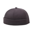 thumbnail image 6 of Solid Linen No Brim Cap, Adjustable Round Headwear, Outdoor Casual Beanie, Breathable Lightweight Stylish Hat for Travel Outdoor Activity Leisure Wear Classic Simple Head Cap,Blue, 6 of 8