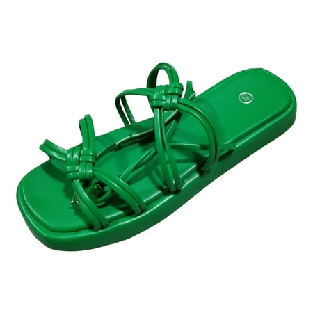 

Sandals Women Fashion Summer Women Sandals Flat Bottom Thick Bottom Open Toe Breathable Comfortable Buckle Solid Color Party Style Beach Sandals For Women Dressy Summer