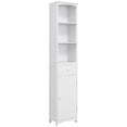 thumbnail image 2 of HOMCOM Bathroom Storage Cabinet, Free Standing Bathroom Storage Unit, Tall Linen Tower with 3-Tier Shelves and Drawer, White, 2 of 9