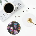 thumbnail image 5 of Disketp Rainbow Unicorn And Cat Icecream Funny Coasters,4 Pcs Leather Coasters With Holder, Perfect Housewarming Hostess Gifts,Protect Furniture From Water Marks Scratch, 5 of 9