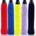 thumbnail image 1 of Black Cotton Towel Grip Super Absorbent Towel Tennis Racket Overgrip Anti-Skid Sweatband Tape Racquet Grip Pro Overgrip Wraps For Tennis Badminton Bike Handle, 1 of 9