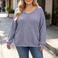 thumbnail image 5 of Enjoytime Plus Size Tops for Women Trendy Knit V-Neck Long Sleeve Shirts Loose Casual Fashion Fall Clothes 2026, 5 of 6