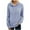 Blue, variant on Fesfesfes Women Hooded Loose Solid Color Long Sleeve Hooded Cute Plus Fleece Jacket Tops on