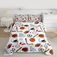 thumbnail image 2 of Homewish Eat Sleep Sports Bedding Comforter Set 2pcs for Kids Teens Adults,Football Baseball Basketball Soccer Twin Comforter Sets Microfiber,Sport Theme Breathable Bedding Set, 2 of 8