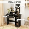 thumbnail image 4 of HOMCOM Coiffeuse, Table de Maquillage avec Miroir et Étagères de Rangement, Noir, 4 of 10
