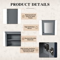 thumbnail image 5 of Gzxs 24" W x 27" H Single-Door Bathroom Medicine Cabinet with Mirror, Wall Mounted Wooden Storage Cabinet with Adjustable Shelves, Gray, 5 of 9