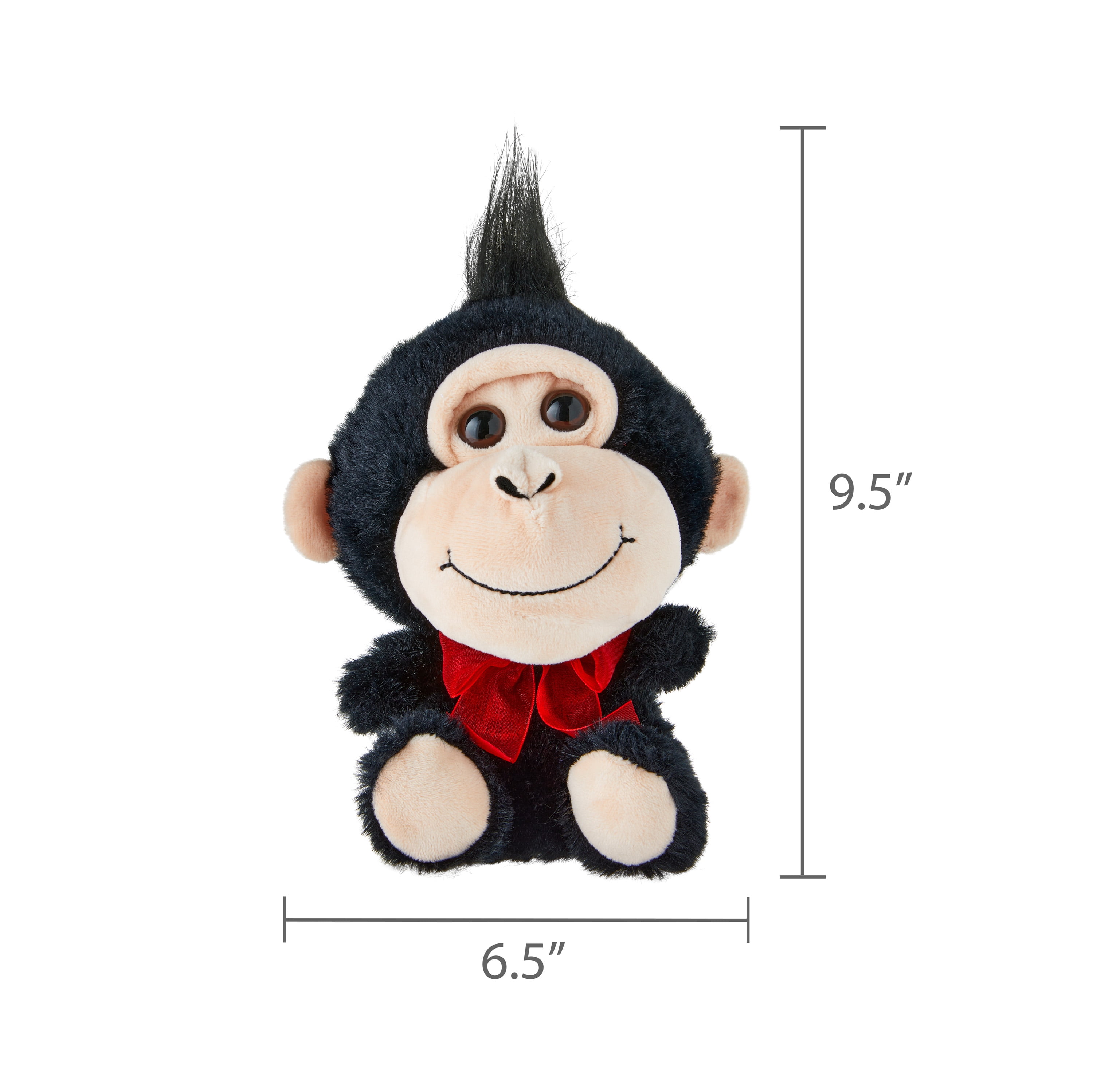 Valentine's Day Brown Monkey Stuffed Animal, 16 in, by Way