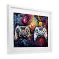 thumbnail image 2 of Stupell Industries Modern Double Controller Modern Gamer White Framed Print Under Glass, 20 x 14, by Lazar Studio, 2 of 8