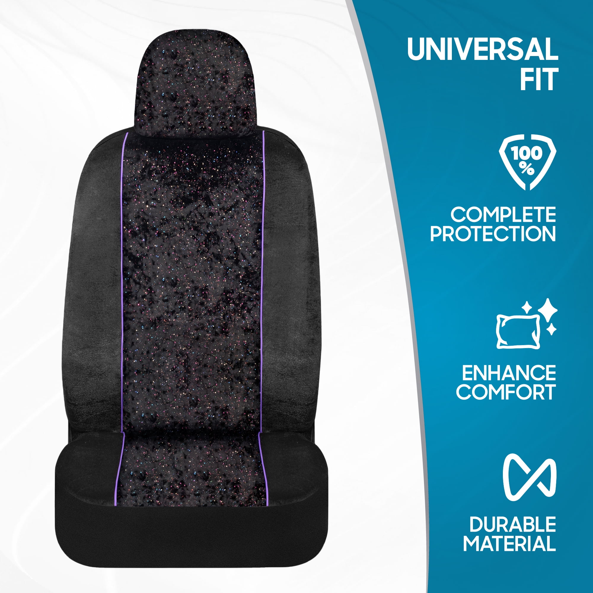 BDK Floral Theme Car Seat Covers - Flower Design Universal Fit Car Seat Covers for All Vehicle - 2 Sets