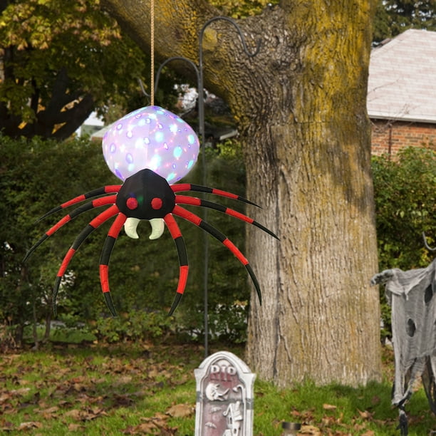 Araña inflable gigante de 8 pies para decoración de patio de Halloween (estándar americano)