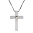 thumbnail image 1 of Collier Pendentif Croix Design Simple Ornement Exquis Breloques Croix Élégantes pour Or Blanc, 1 of 9