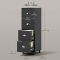 thumbnail image 3 of HOMCOM Lateral File Cabinet with 4 Drawer, Lock, for A4 Letter, Black, 3 of 10