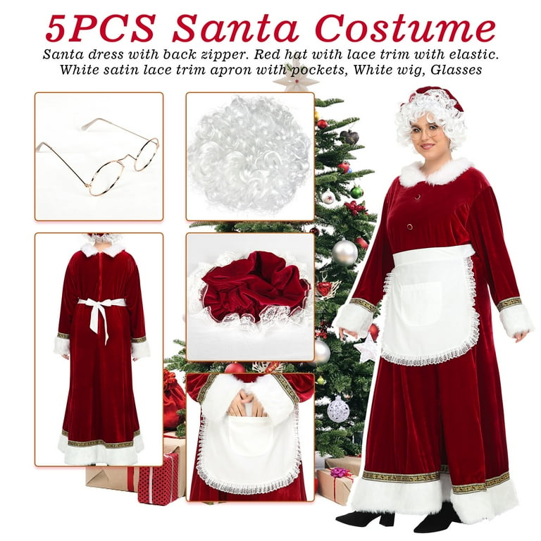 Miss Santa Costume Adult Red White Dress Miss Santa Costume Adult Red White Dress