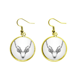 thumbnail image 1 of Retrato de cuernos largos de ciervo animal Ear Dangle Golden Drop Earring Jewelry Mujer Unbranded M, 1 of 3