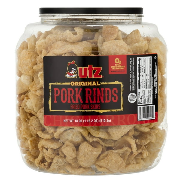 18 oz Utz Original Pork Rinds Barrel