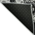 thumbnail image 4 of 8' X 10' Black Gray And Silver Floral Medallion Washable Indoor Outdoor Area Rug, 4 of 5