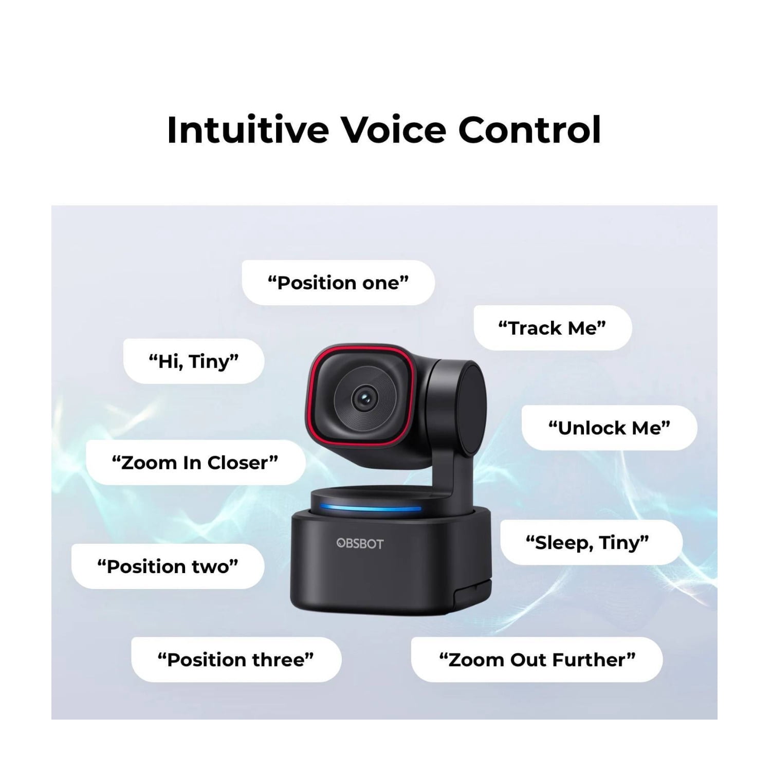 OBSBOT Tiny 3 Lite AI-Powered Spatial Audio 4K PTZ Lite Webcam with Gesture & Voice Control, Stream Deck and Switch 2 Compatible