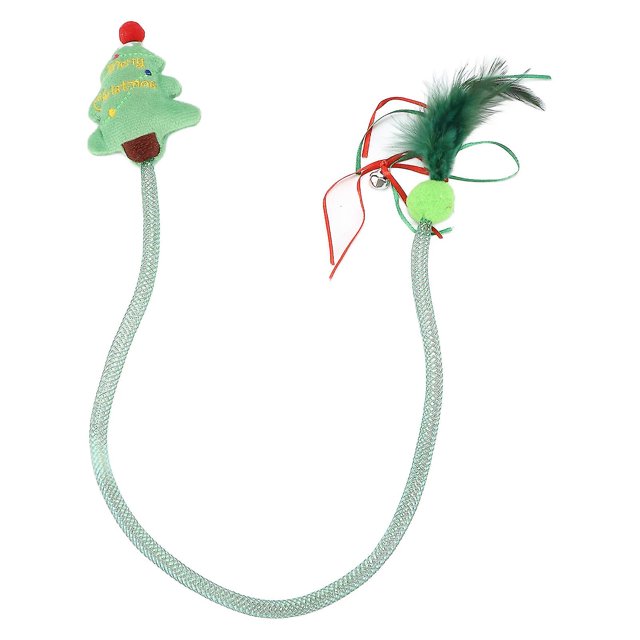 Interactive Cat Bouncing Tube Toy with Plush Feather - Cat Spring Tube Toy for Christmas Supplies