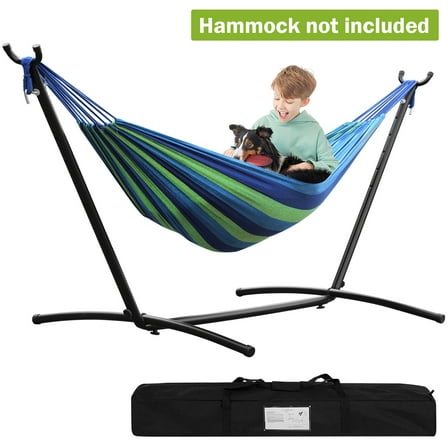 NiamVelo 9FT Hammock Stand 2 Person Hammock Chair Stand Hanging Chair Stand with Carrying Bag for Indoor/Outdoor Patio, Deck, Yard Stand, 264LBS （Black）